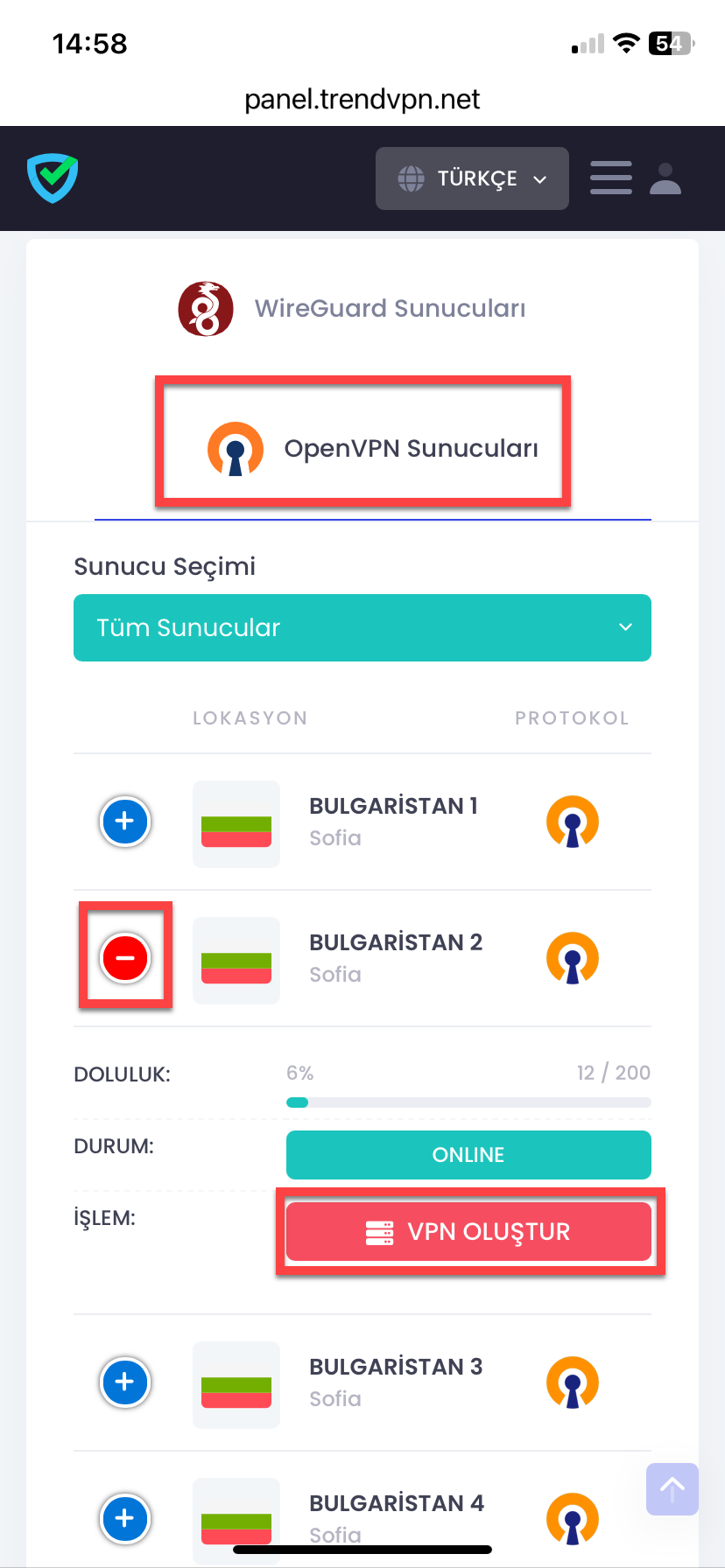 VPN Dosyasının Oluşturulması