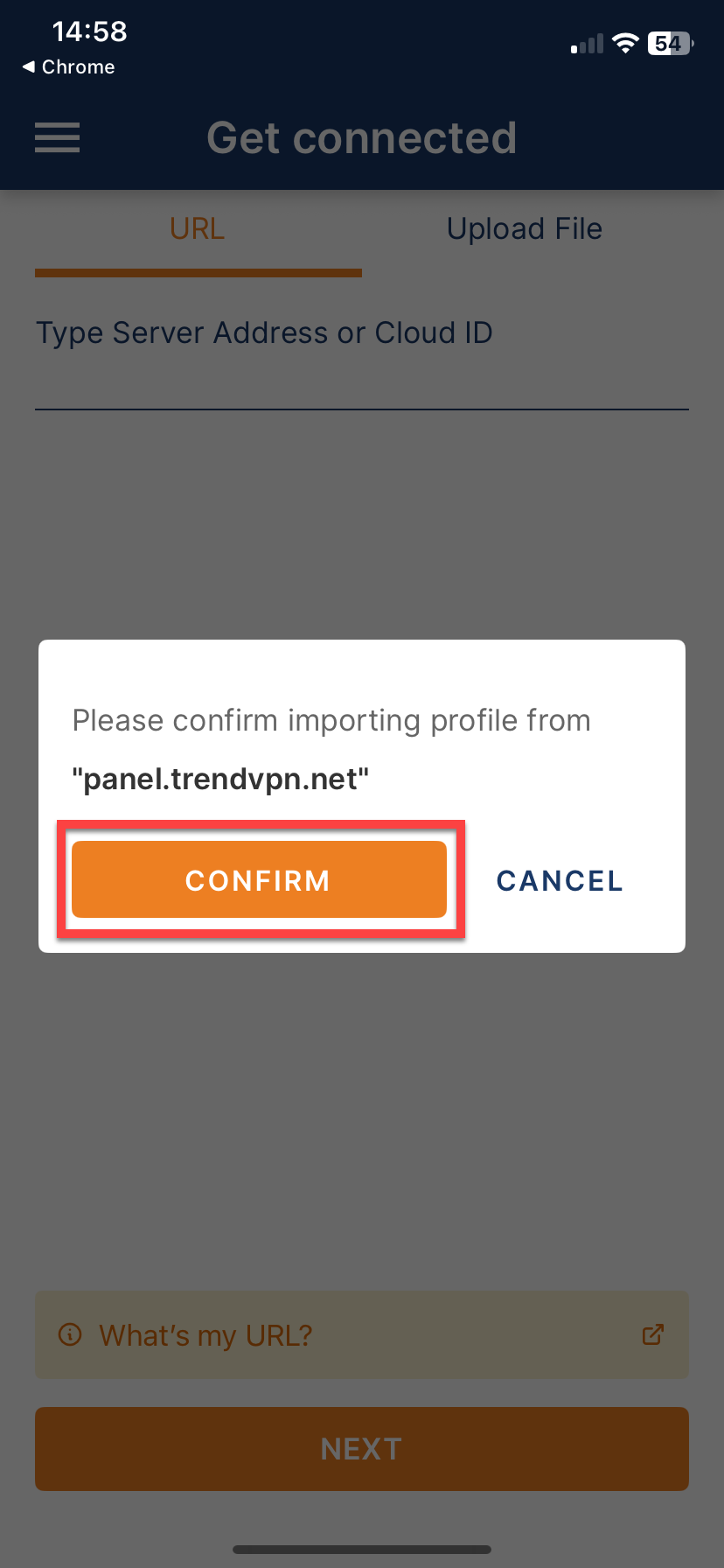 VPN Dosyasının Eklenmesi